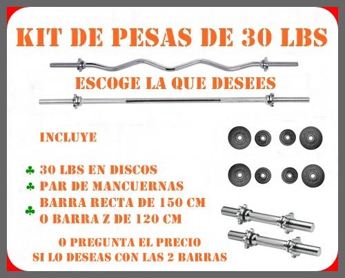 MINI KIT DE PESAS: 30 LBS EN DISCOS – PAR DE MANCUERNAS