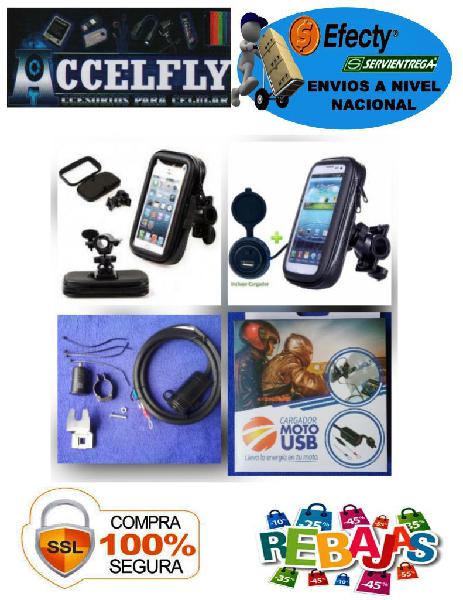 Accelfly Porta Celular Mas Cargador Moto