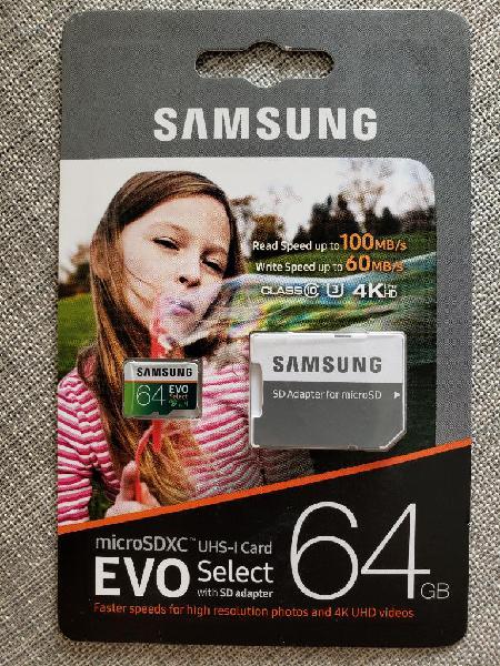 Microsd 64gb. Samsung Evo Class 10 4k