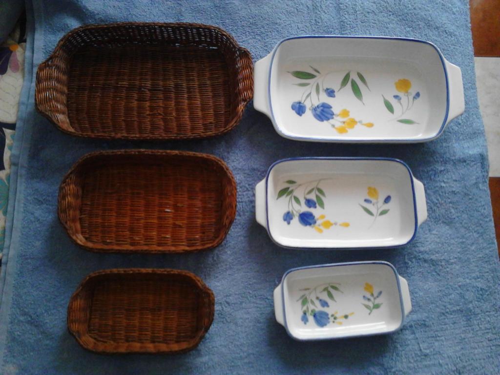 kit de Bandejas en ceramica con soporte