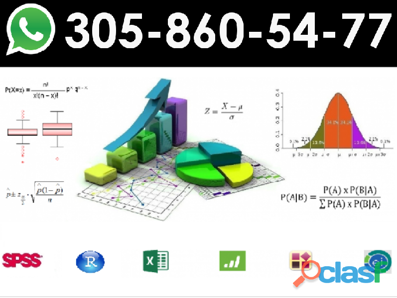 CLASES DE ESTADÍSTICA A DOMICILIO. CEL/WHATSAPP 3058605477