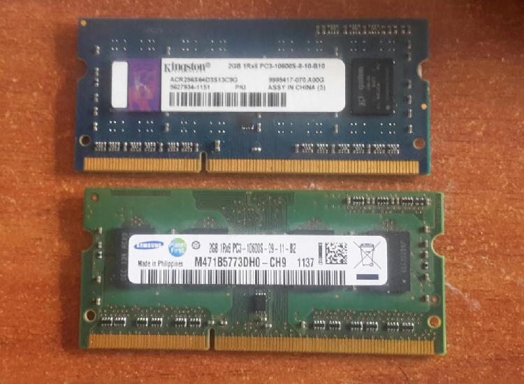 MEM0RIA DDR3,2 GIGAS X 2 UNIDADS portátil.