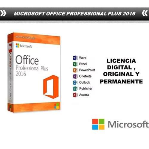 Office 2016 Pro 32_64 Bits,licencia Permanente 1 Pc Oferta!