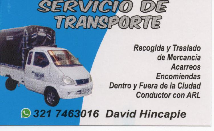 Servicio de transporte y acarreo en Cali