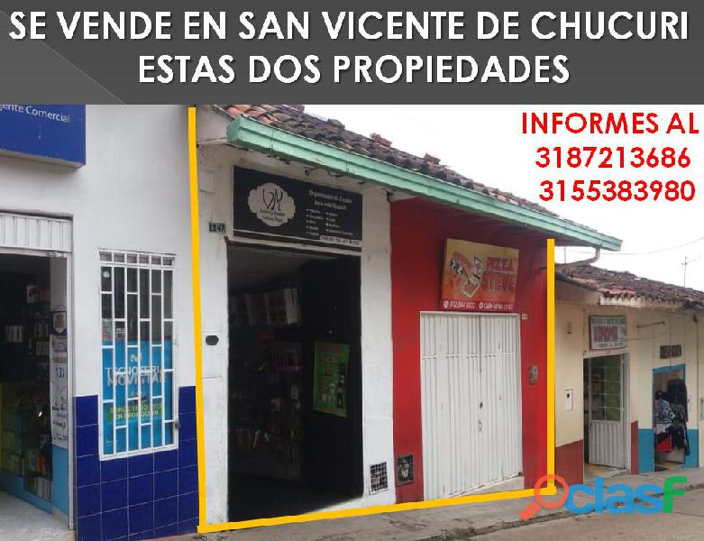 VENDO EN SAN VICENTE DE CHUCURI 2 INMUEBLES,