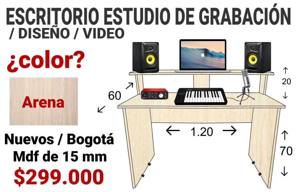 home studio mesa para grabacion mueble mesa dj krk presonus