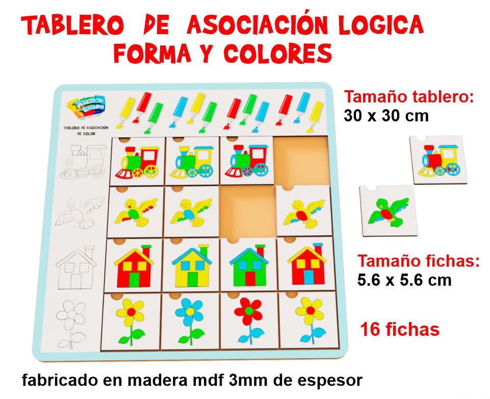 TABLERO DE ASOCIACION LOGICA DE FORMAS Y COLORES