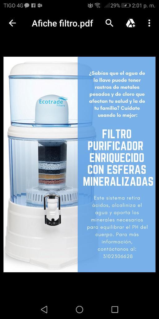 Filtro Ultrapurificador de Agua
