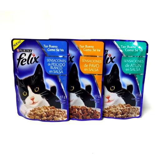 Felix comida humeda gatos x 10 unidades sabores surtidos