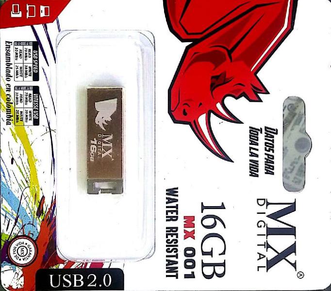 MEMORIAS USB DE 16 GB MARCA MX