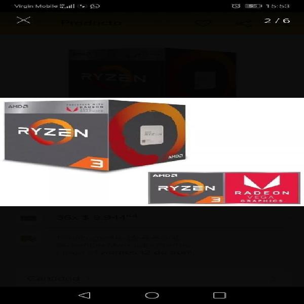 Ryzen 3 2200g 3.7 Ghz Graficos Vega 8