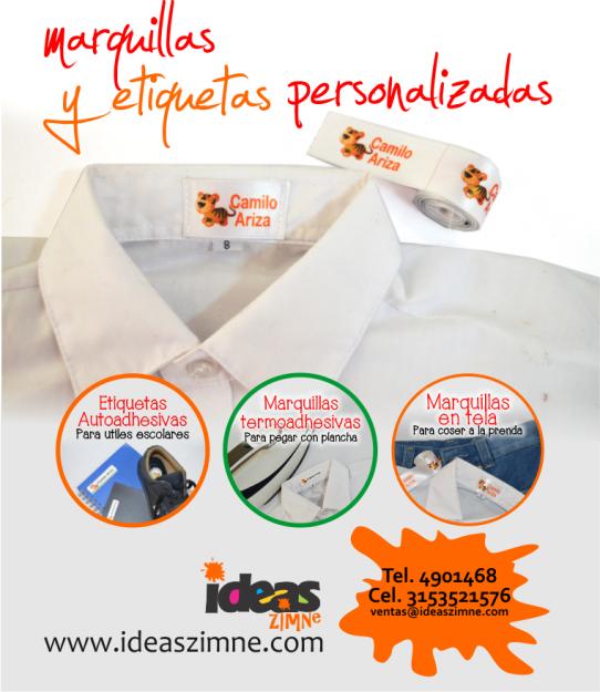 marquillas personalizadas para uniformes escolares