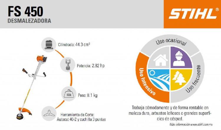 Guadaña Stihl Fs 450 con herramientas