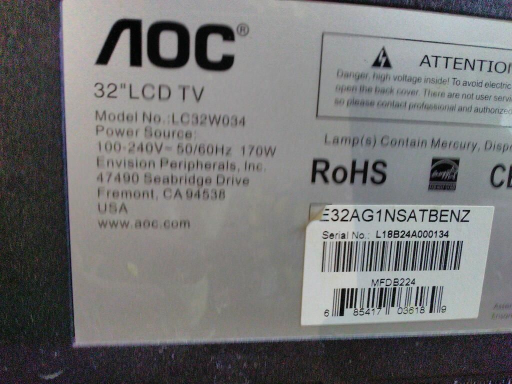 Tarjetas Tv Lcd Aoc Modelo Lc32w034 Main