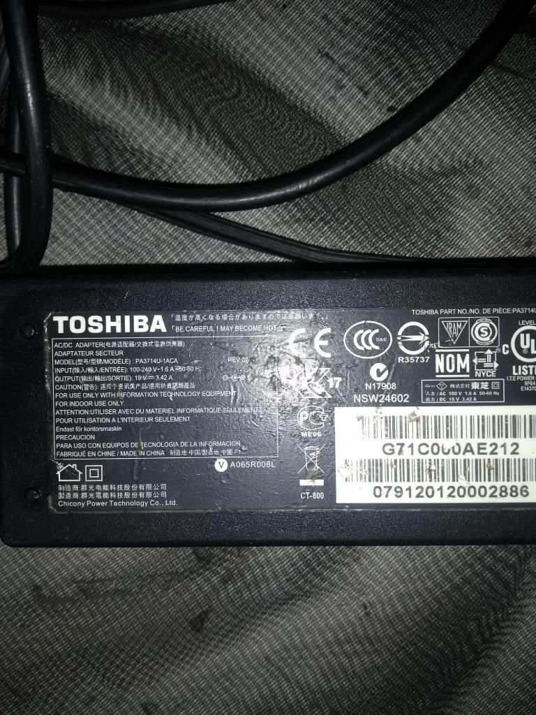 Cargador para Portátil Toshiba