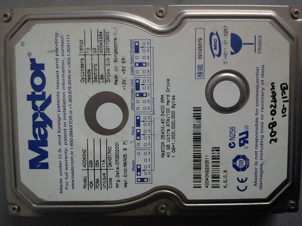 Disco duro Maxtrol 40G