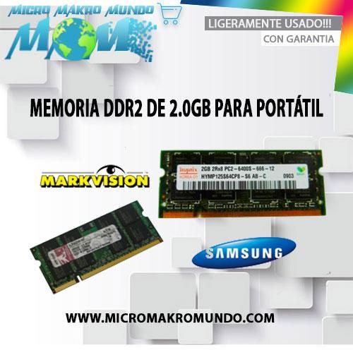 Memoria DDR2 de 2.0GB para portátil ligeramente usada
