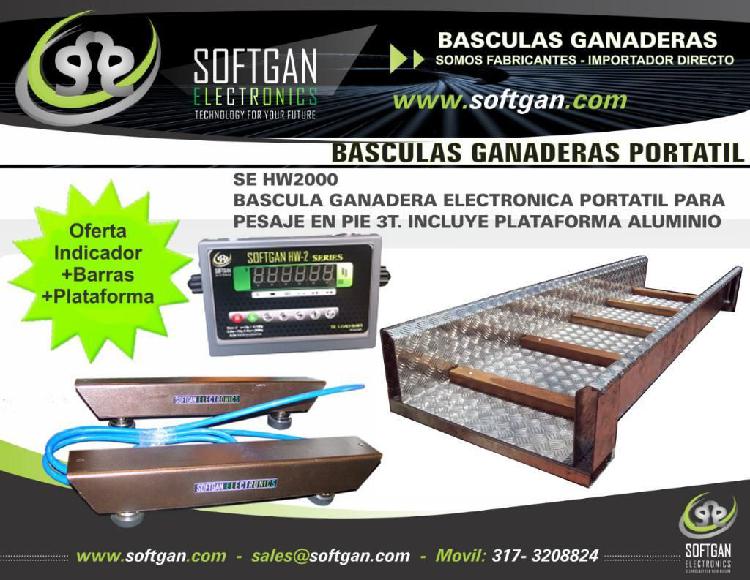 Bascula Ganadera Softgan con Plataforma