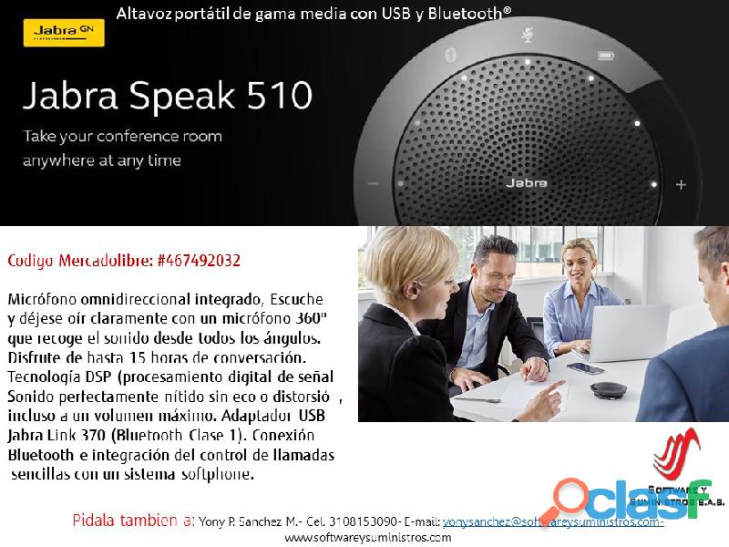 Parlantes Jabra Speak 510 Altavoz Portátil Usb Y Bluetooth