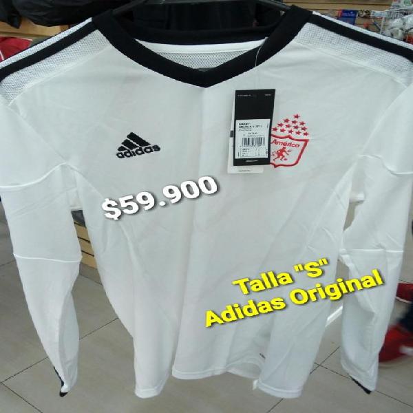 CAMISETA AMERICA ADIDAS BLANCA MANGA LARGA TALLA S