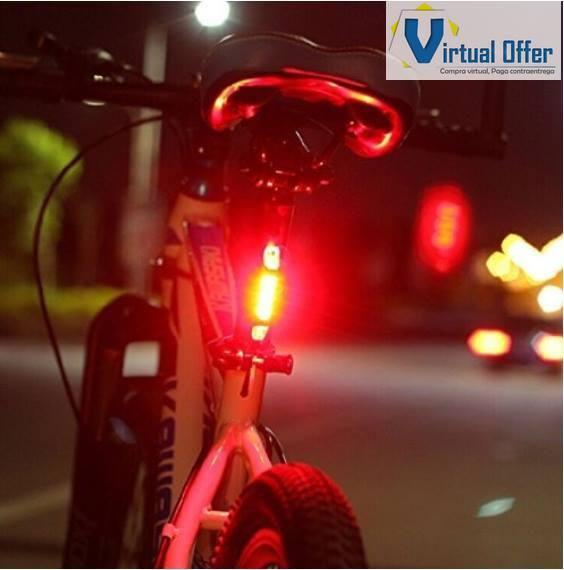 Luz recargable bicicleta - 4 modalidades de uso