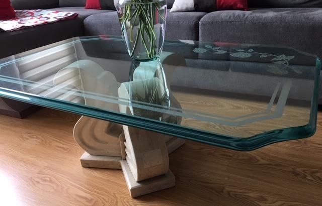 Mesas en vidrio y marmol para sala