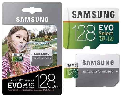 Micro Sd Xc 128gb Samsung Evo Select 4k U3 100mb/s + Rapida