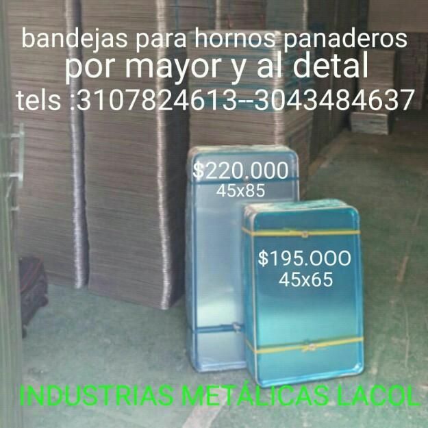 Bandejas para Hornos Panaderos, Latas.