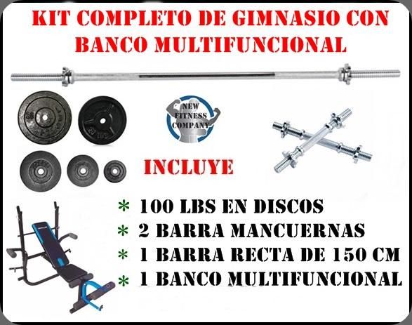 BANCO MULTIFUNCIONAL MAS KIT DE PESAS MAS OBSEQUIO