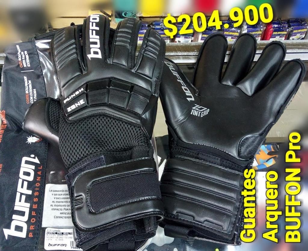 GUANTES ARQUERO BUFFON PRO ULTRA NEGROS