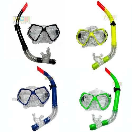 Set Careta Y Snorkel Swimmer Buceo Silicona Válvula De