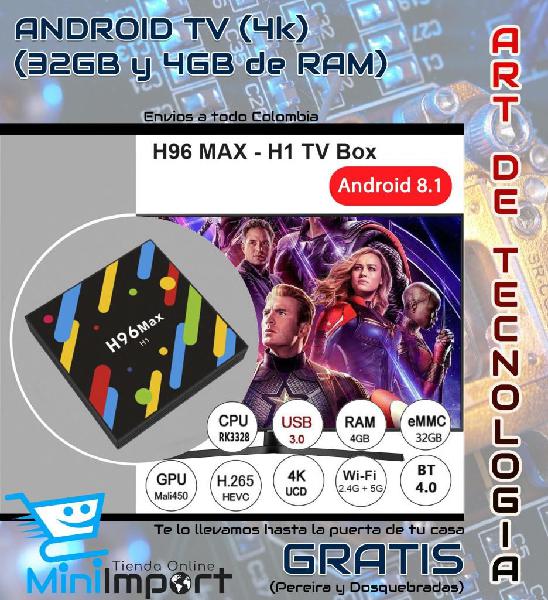 Android TV H96 MAX 4K 32gb 4gb de RAM