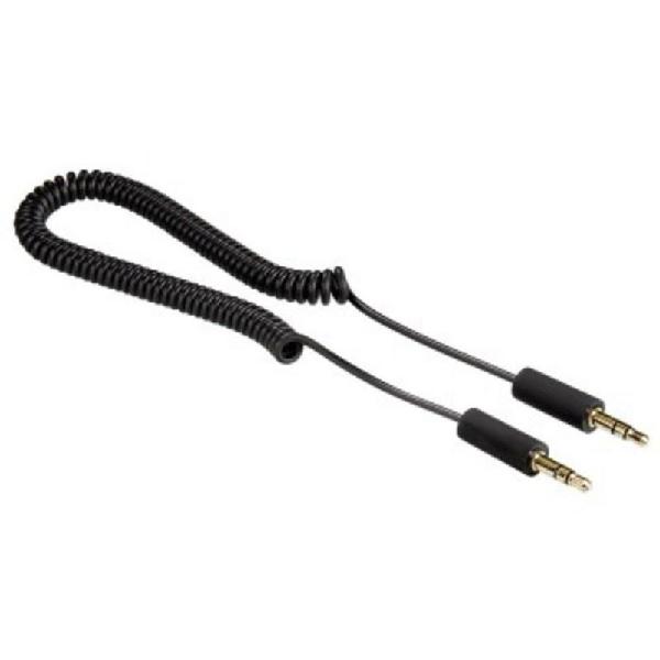 CABLE DE AUDIO 3.5mm ESPIRAL COLOR NEGRO