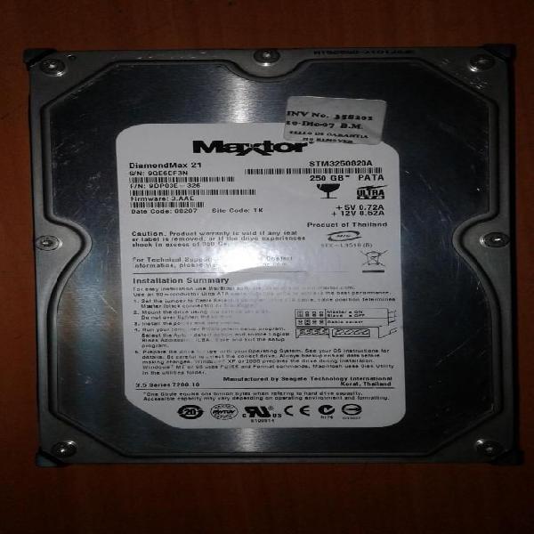 Disco Duro Ide Maxtor Para Pc 250 Gb Solo Venta Cali