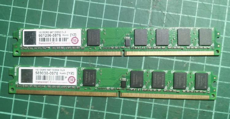 Memorias RAM DDR2 Transcend de 1Giga