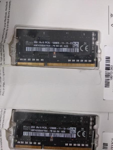 Memorias Ram de 2gb de Mac 2 Unidades