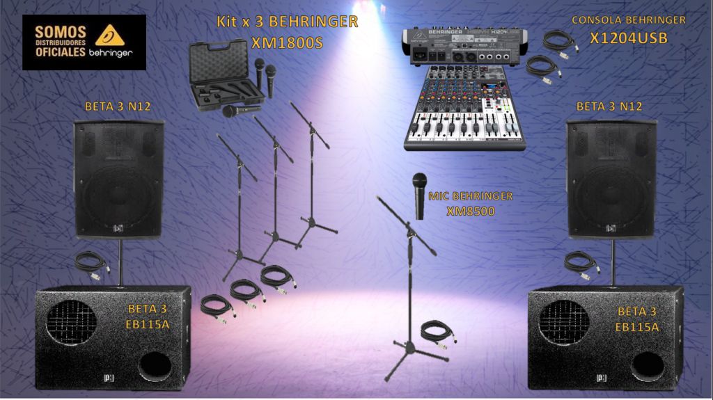 Combo sonido profesional Behringer Beta3 calidad buen precio