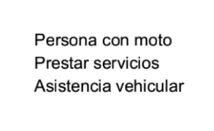 Persona con Moto Asistencia Vehicular