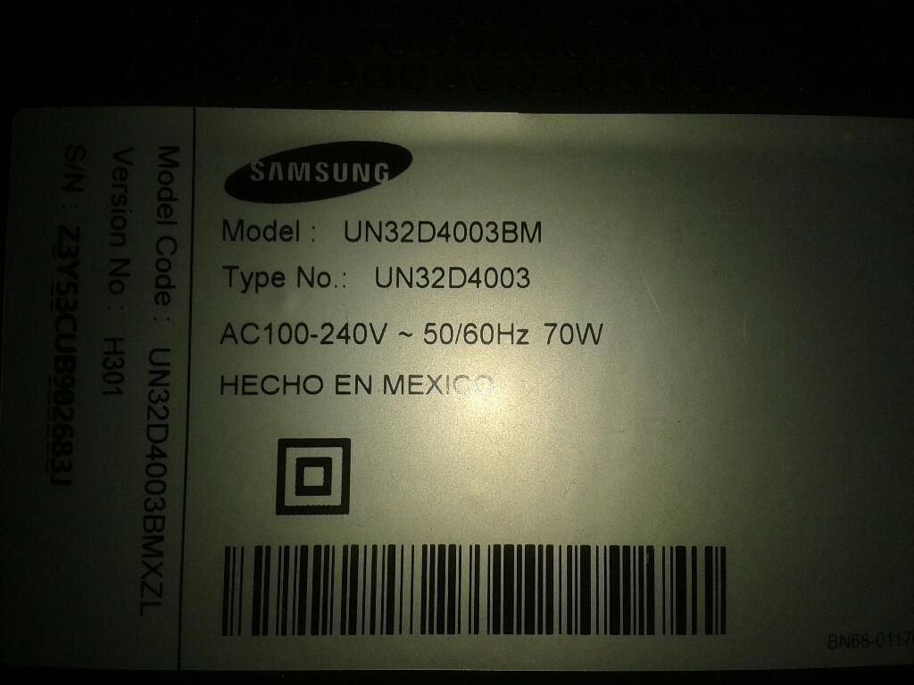 Tv Samsung Un32dbm para Repuesto