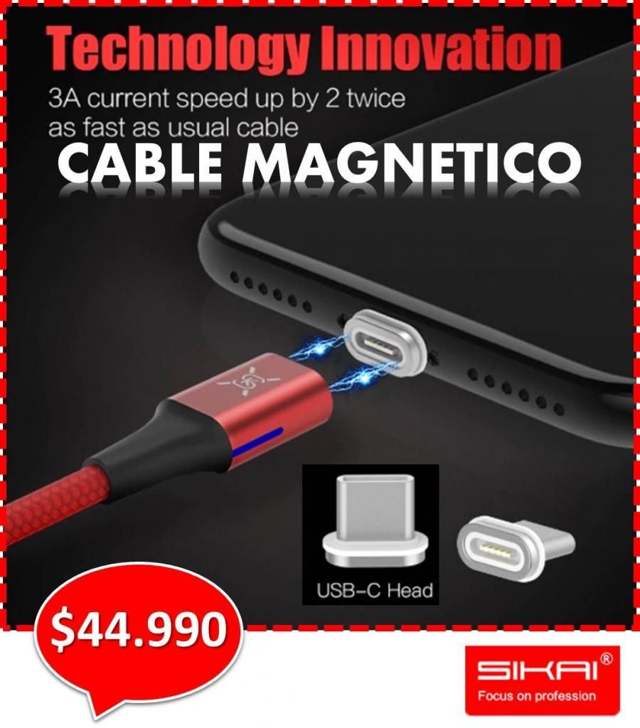 CABLE MAGNÉTICO PARA IPHONE Y ANDROID SIRVE PARA CARGA Y