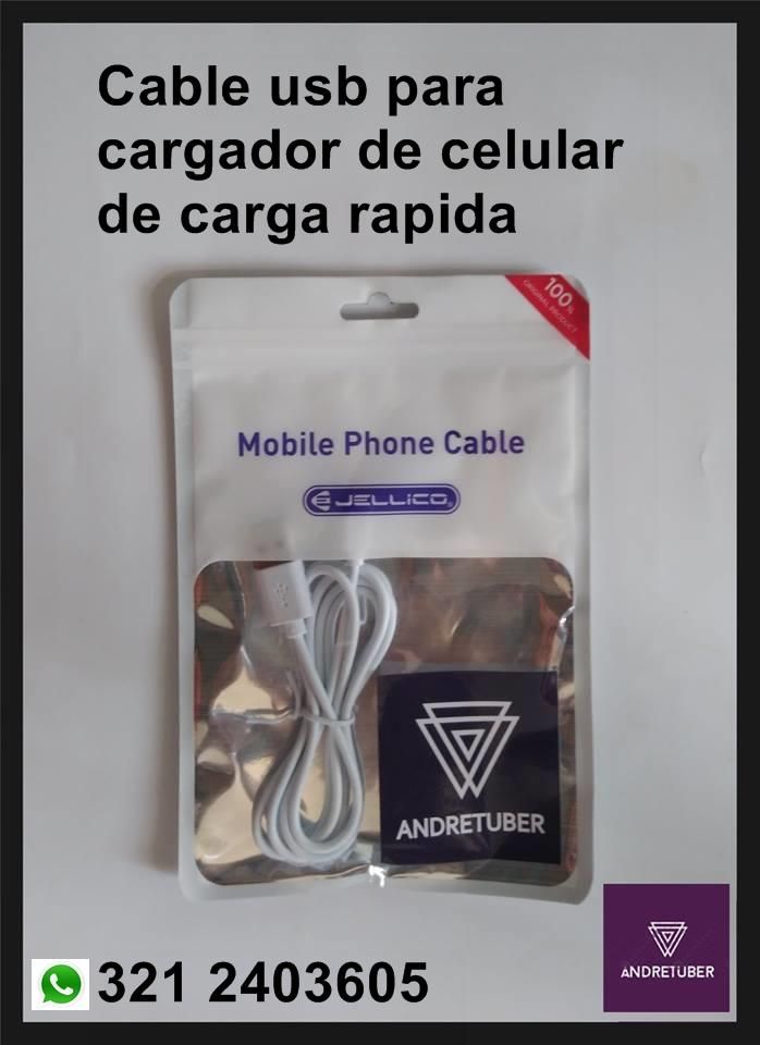Cable microUSB para cargador de celulares carga rápida