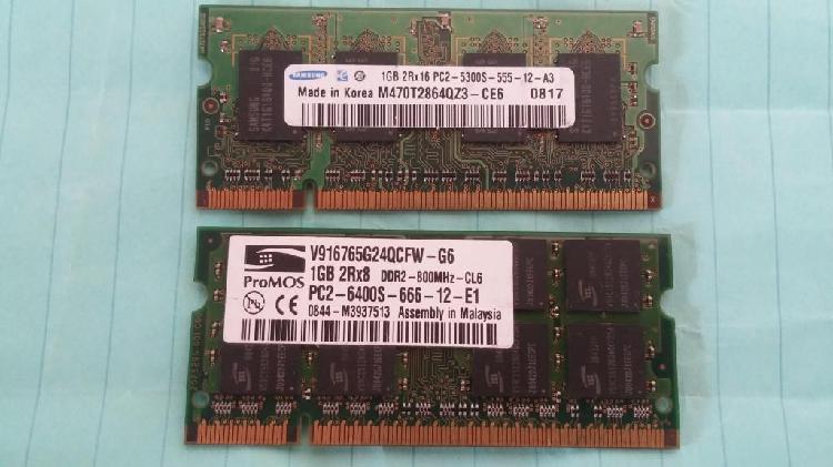 Memorias ram para portatiles PC2 DDR2