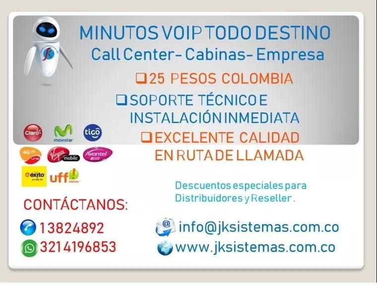 MINUTO VOIP CABINAS CALL CENTER 20 PESOS SOPORTE TECNICO