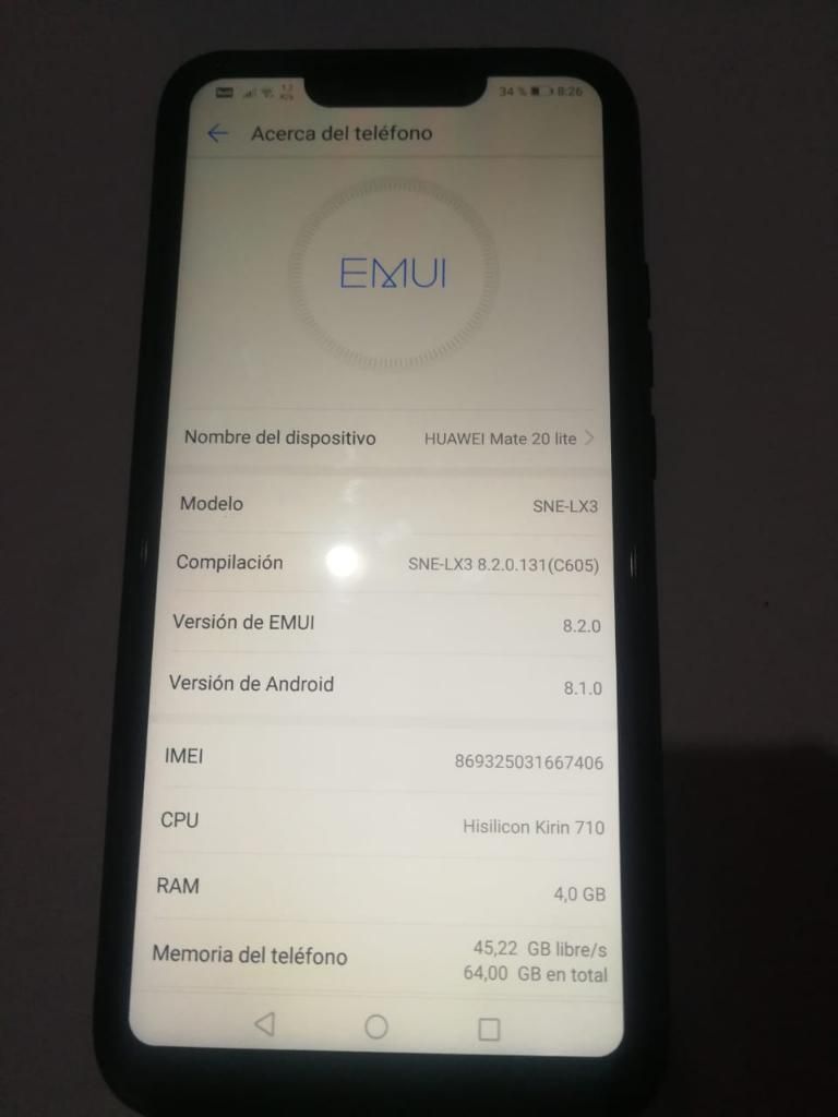 Vendo Mi Huawei Mate 20 Lite