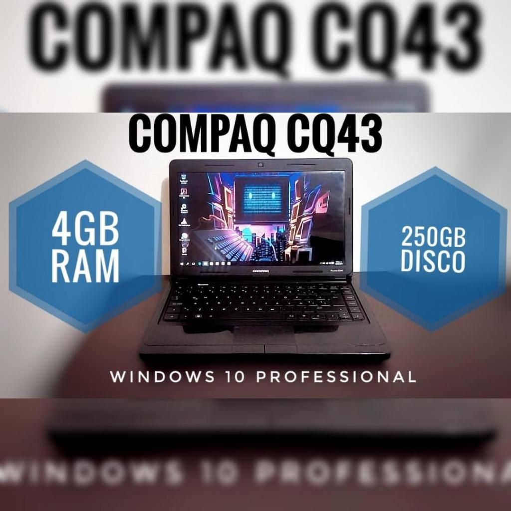 PORTÁTIL COMPAQ IMPECABLE WINDOWS 10 4GB RAM 250GB DD