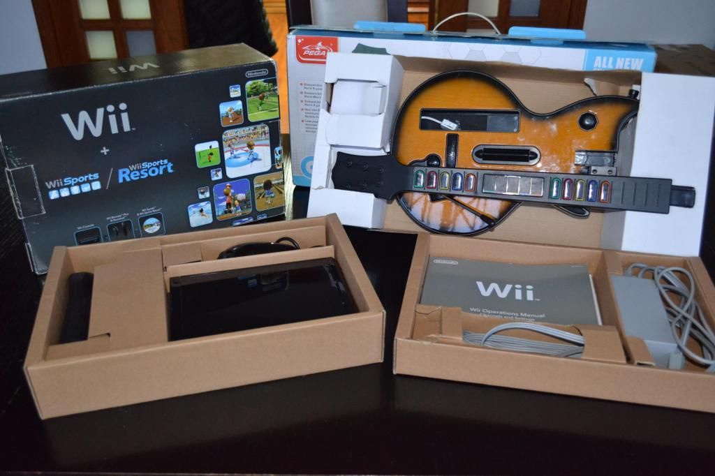 Nintendo Wii Negro con Guitarra