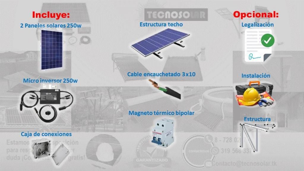 Kit energia solar On Grid para consumo basico