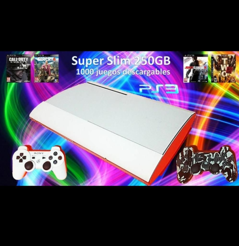Play Station 3 Super Slim 250GB con Más de  Juegos para