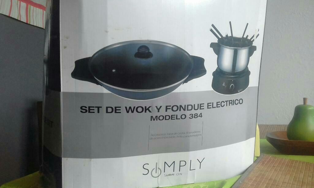 Set Electrico con Fonue Y Wok