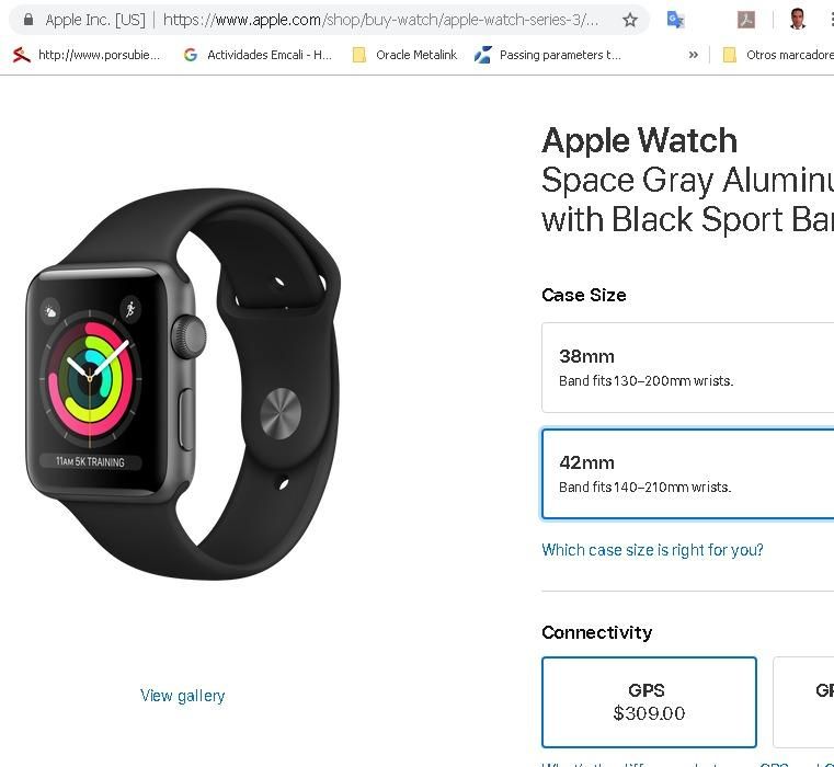 Apple Watch S3 con Gps Color Negro Sell